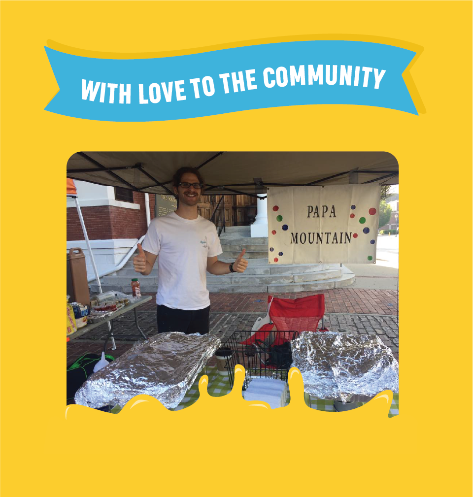 Papa Mountain's cheese bread rolls displayed at a Saturday market, highlighting their quick, wholesome, and natural ingredients perfect for families.